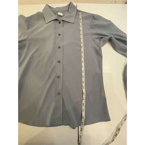 J. Crew women’s button up blouse size small-medium blue long sleeve - Picture 3 of 5